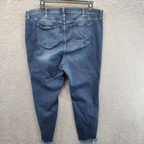 Torrid Premium Sky High Rise Size 24R Skinny Distressed Stretch Denim Jeans - Picture 8 of 10